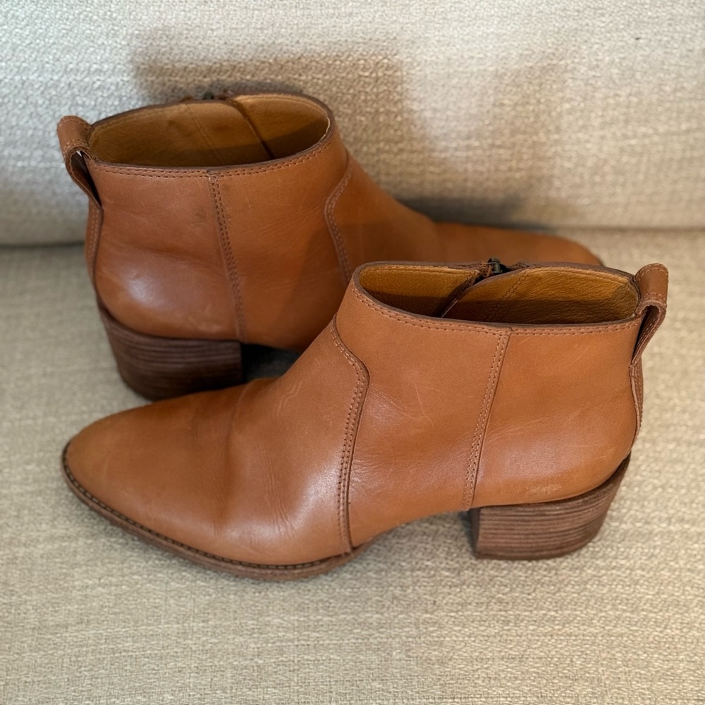 💕HP💕 Madewell leather the Brenner Booties in English Saddle, size 8, EUC